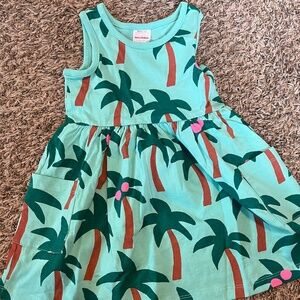 NWOT Hanna Andersson sleeveless printed pocket dress palm trees size 3T